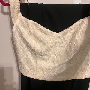 Elegant Black and Cream Lace two piece